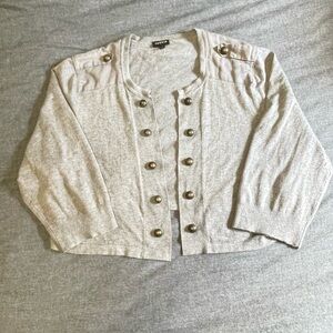 Cropped military cardigan